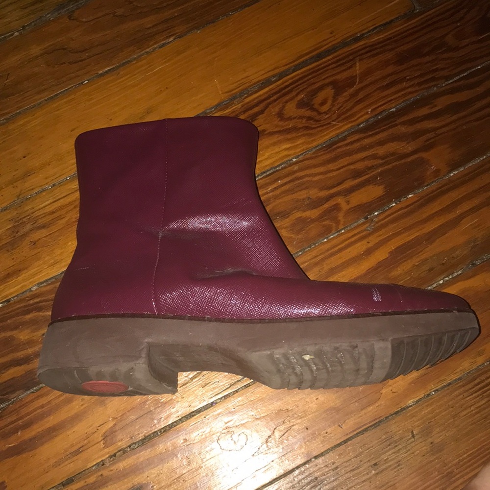 Fitflop burgundy ankle boots, worn once